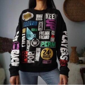 Bruno Mars Concert 24K Magic World Tour 2018 Sweatshirt Mens Large Black Cotton